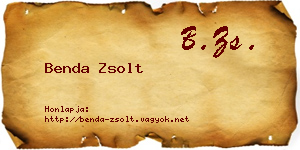 Benda Zsolt névjegykártya